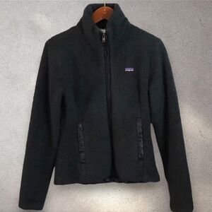 Patagonia Los Lobos Fleece Black Gray Sweater Jacket Women's Small